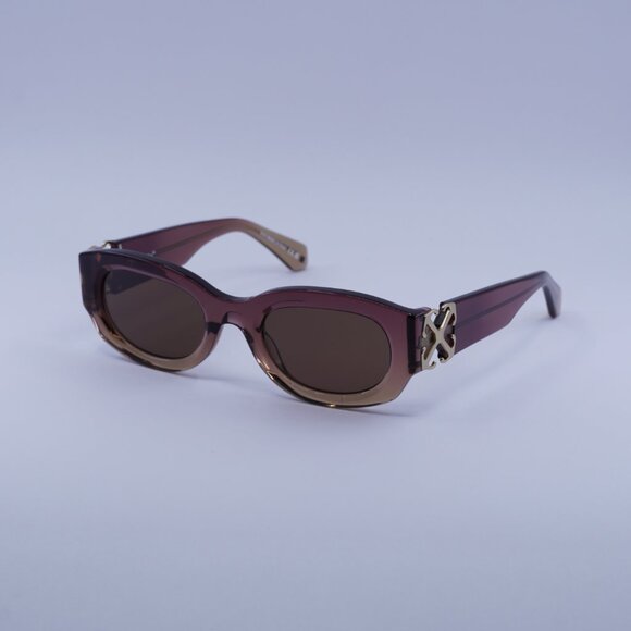 Off-White OERI14E PALMER 316E Sunglasses Burgundy/Nude Oval Frame, Brown Lenses - Picture 5 of 11